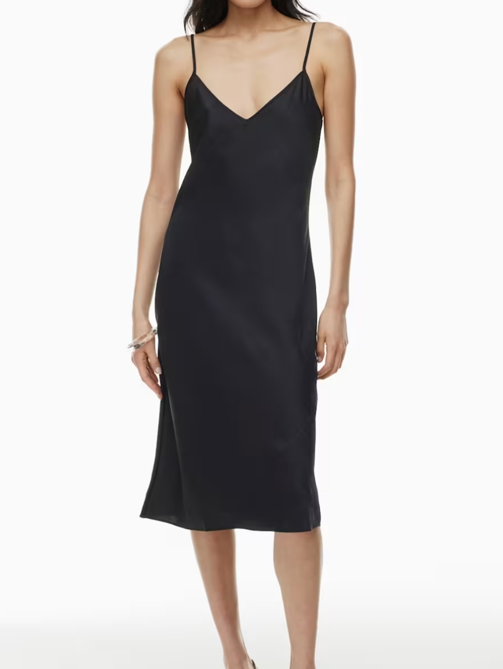 The Drop Classic Black Slip Dress L